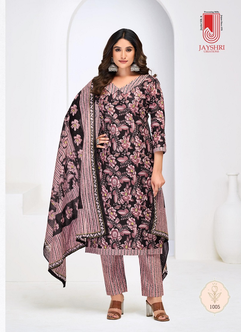 JAYSHRI DOLPHINE WHOLESALE PURE HEAVY COTTON BEAUTIFUL PRINTED 3PCS DRESS MATERIAL