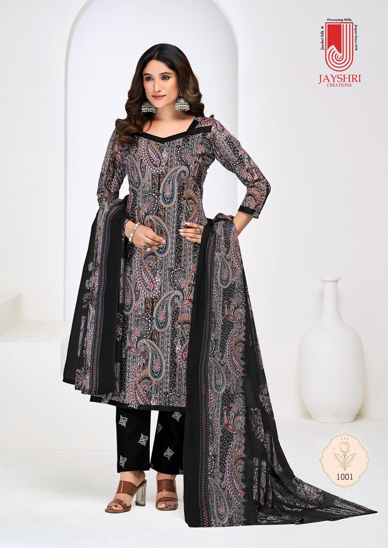 JAYSHRI DOLPHINE WHOLESALE PURE HEAVY COTTON BEAUTIFUL PRINTED 3PCS DRESS MATERIAL