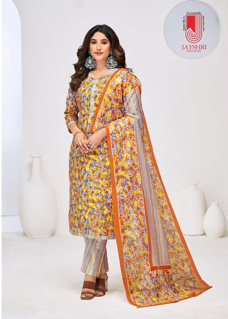 JAYSHRI DOLPHINE WHOLESALE PURE HEAVY COTTON BEAUTIFUL PRINTED 3PCS DRESS MATERIAL