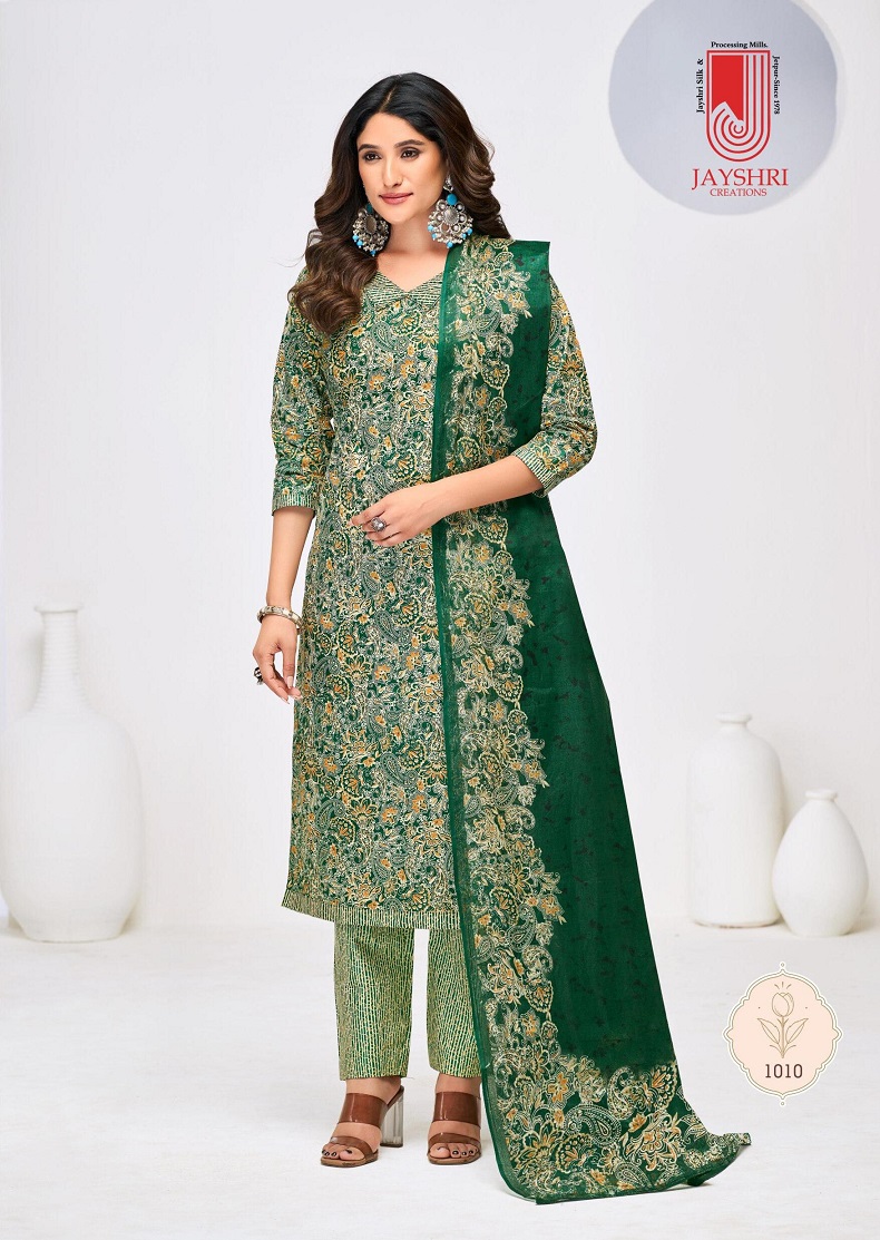 JAYSHRI DOLPHINE WHOLESALE PURE HEAVY COTTON BEAUTIFUL PRINTED 3PCS DRESS MATERIAL