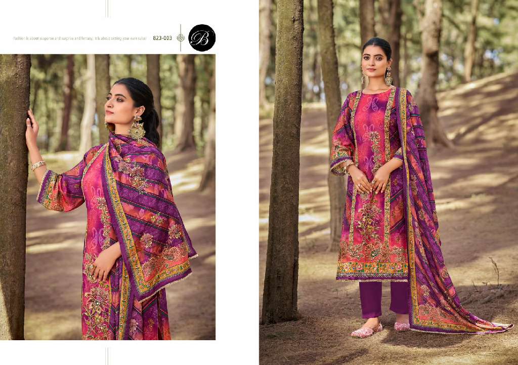SHABNAM BY BELLIZA WHOLESALE PURE VISCOSE MUSLIN DIGITAL PRINT WITH HANDWORK CLASSIC WOMAN DRESS
