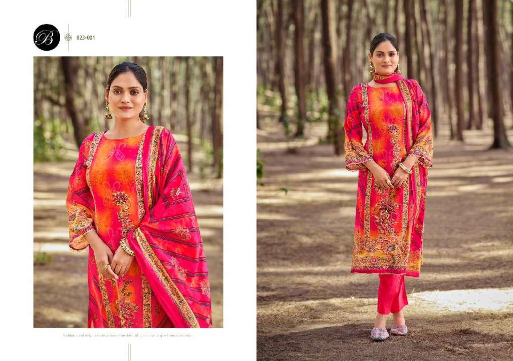 SHABNAM BY BELLIZA WHOLESALE PURE VISCOSE MUSLIN DIGITAL PRINT WITH HANDWORK CLASSIC WOMAN DRESS