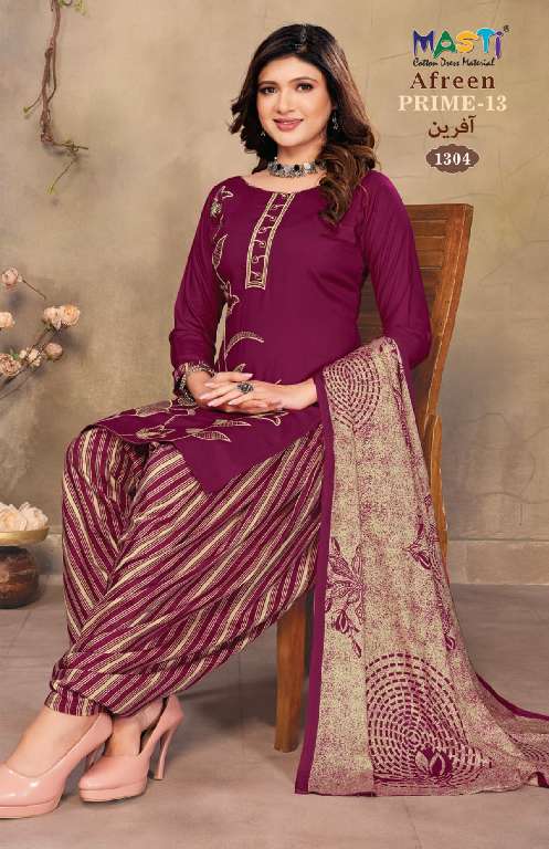 MASTI AFREEN PRIME VOL-13 WHOLESALE RAYON WITH PRINT DUPATTA CLASSIC PATIYALA STYLE SUITS