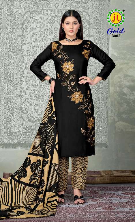 Jt Gold Vol 3 Rayon Embroidery Work Dress Material Collection