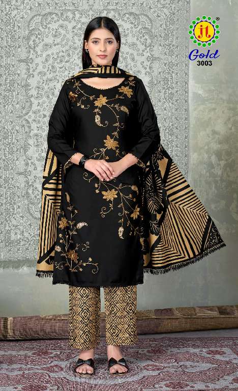 Jt Gold Vol 3 Rayon Embroidery Work Dress Material Collection