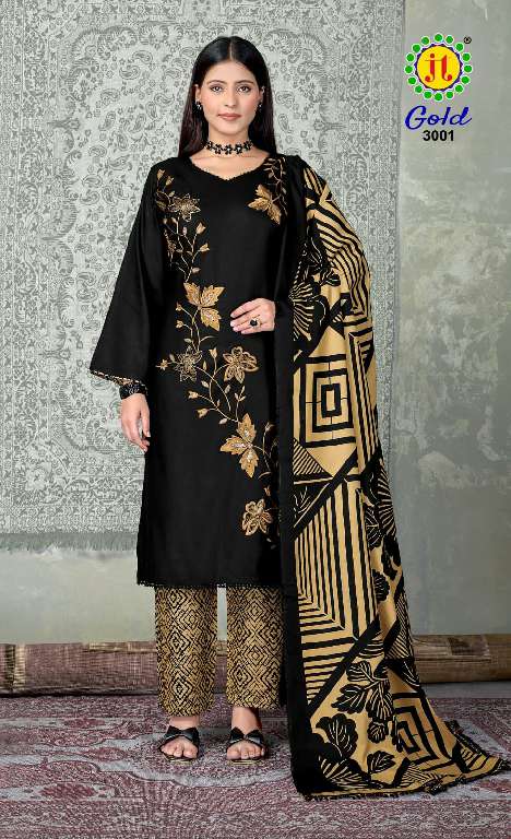 Jt Gold Vol 3 Rayon Embroidery Work Dress Material Collection