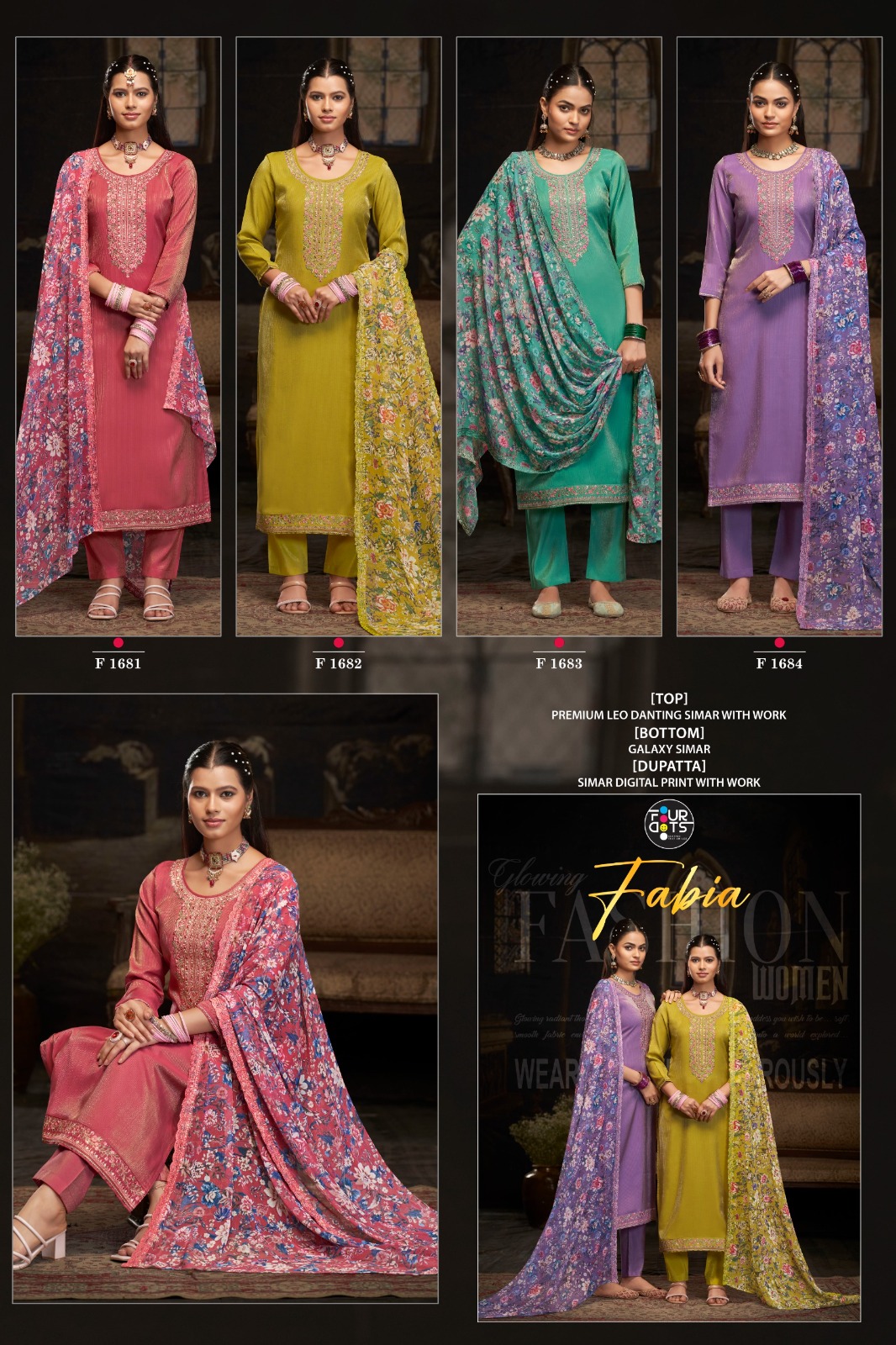 FOURDOTS FABIA WHOLESALE PREMIUM LEO DANTING SIMAR WITH WORK FASHIONABLE LOOK SUITS FOR WOMANS
