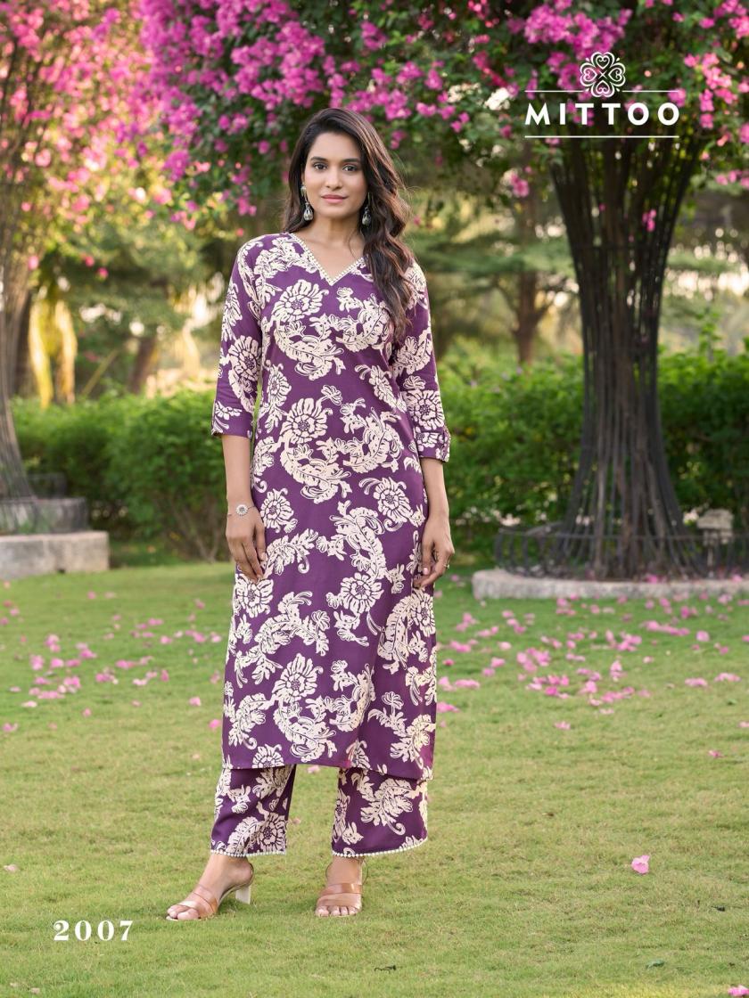 MITTOO SULEKHA VOL 2 READYMADE CLASSIC RAYON KURTI WITH PANT FOR WOMENS