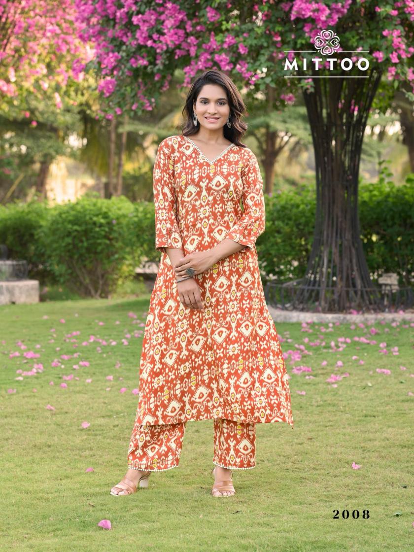 MITTOO SULEKHA VOL 2 READYMADE CLASSIC RAYON KURTI WITH PANT FOR WOMENS