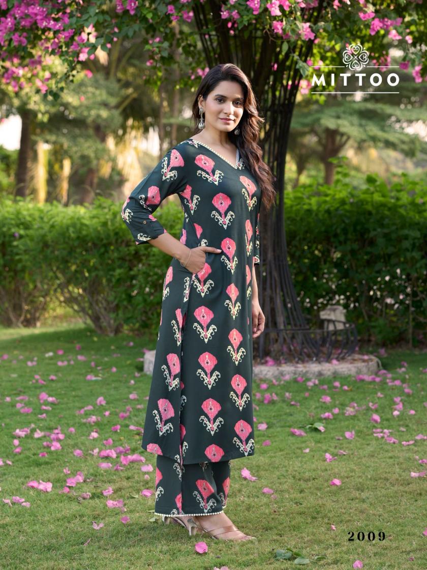 MITTOO SULEKHA VOL 2 READYMADE CLASSIC RAYON KURTI WITH PANT FOR WOMENS