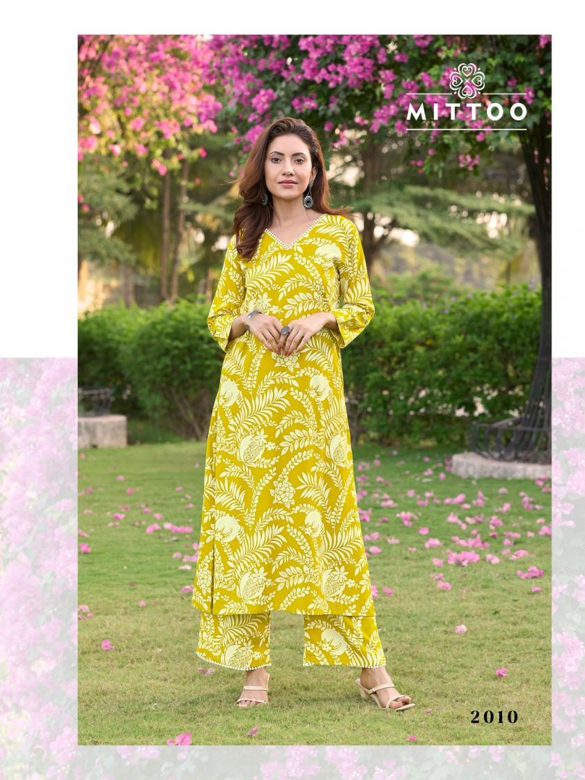 MITTOO SULEKHA VOL 2 READYMADE CLASSIC RAYON KURTI WITH PANT FOR WOMENS