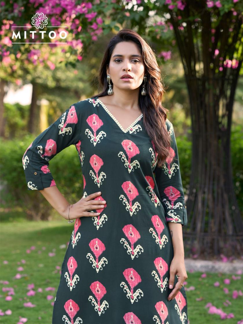 MITTOO SULEKHA VOL 2 READYMADE CLASSIC RAYON KURTI WITH PANT FOR WOMENS