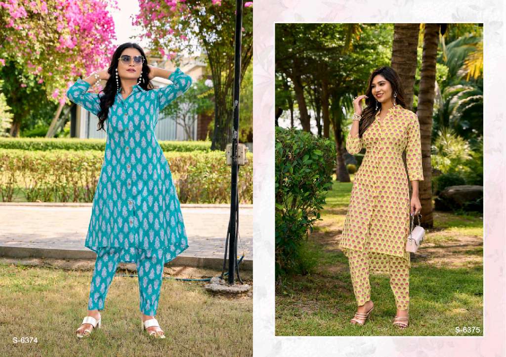 SBS BY SUBHASH TAMIRA WHOLESALE PURE COTTON FANCY PRINTED KURTI WITH PANT FOR WOMANS