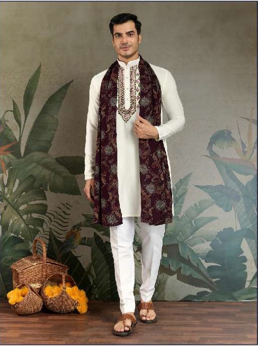 SHUBHVASTRA ZARI AND WEAVES VOL-4 WHOLESALE REAL MIRROR MENS KURTA WITH DUPATTA COLLECTION