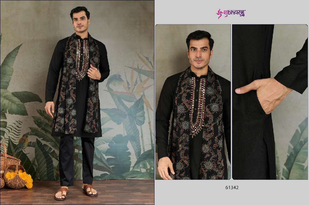 SHUBHVASTRA ZARI AND WEAVES VOL-4 WHOLESALE REAL MIRROR MENS KURTA WITH DUPATTA COLLECTION
