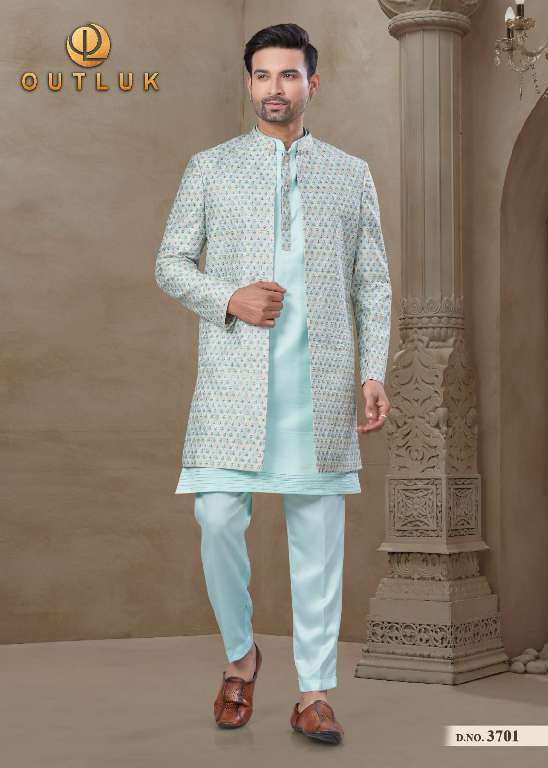 OUTLUK WEDDING COLLECTION VOL-37 WHOLESALE MYSORE SILK AND JACQUARD SILK WITH POSITION PRINT CLASSIC MENS INDO WESTERN