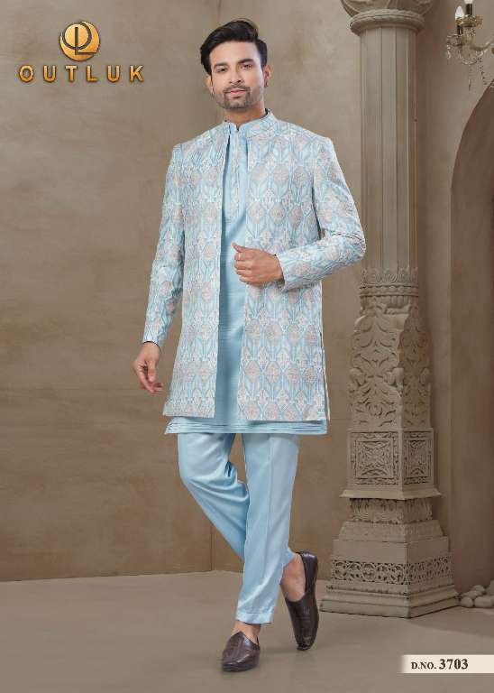 OUTLUK WEDDING COLLECTION VOL-37 WHOLESALE MYSORE SILK AND JACQUARD SILK WITH POSITION PRINT CLASSIC MENS INDO WESTERN