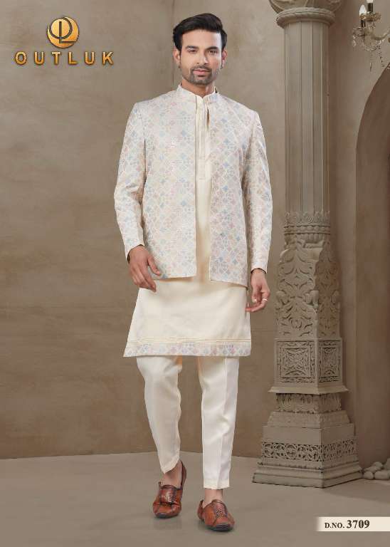 OUTLUK WEDDING COLLECTION VOL-37 WHOLESALE MYSORE SILK AND JACQUARD SILK WITH POSITION PRINT CLASSIC MENS INDO WESTERN