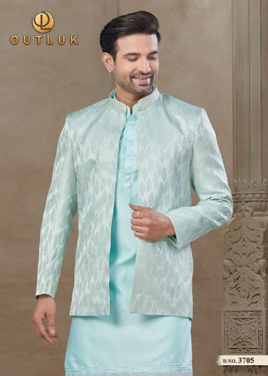 OUTLUK WEDDING COLLECTION VOL-37 WHOLESALE MYSORE SILK AND JACQUARD SILK WITH POSITION PRINT CLASSIC MENS INDO WESTERN