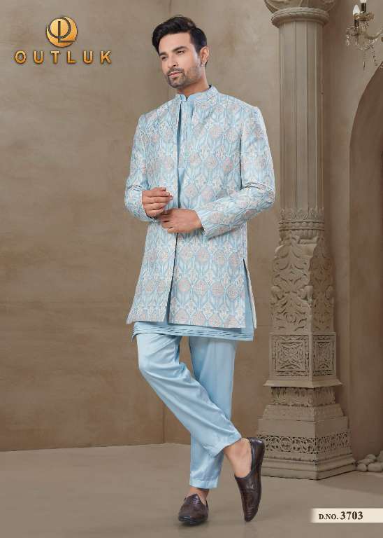 OUTLUK WEDDING COLLECTION VOL-37 WHOLESALE MYSORE SILK AND JACQUARD SILK WITH POSITION PRINT CLASSIC MENS INDO WESTERN