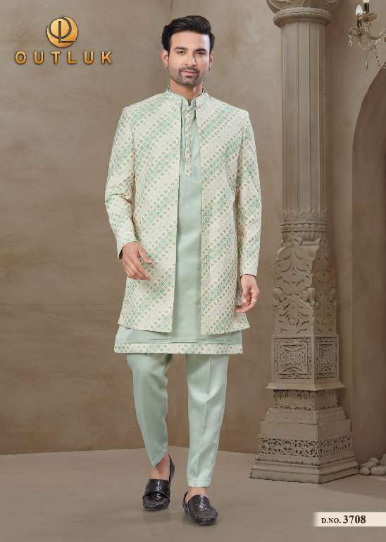 OUTLUK WEDDING COLLECTION VOL-37 WHOLESALE MYSORE SILK AND JACQUARD SILK WITH POSITION PRINT CLASSIC MENS INDO WESTERN
