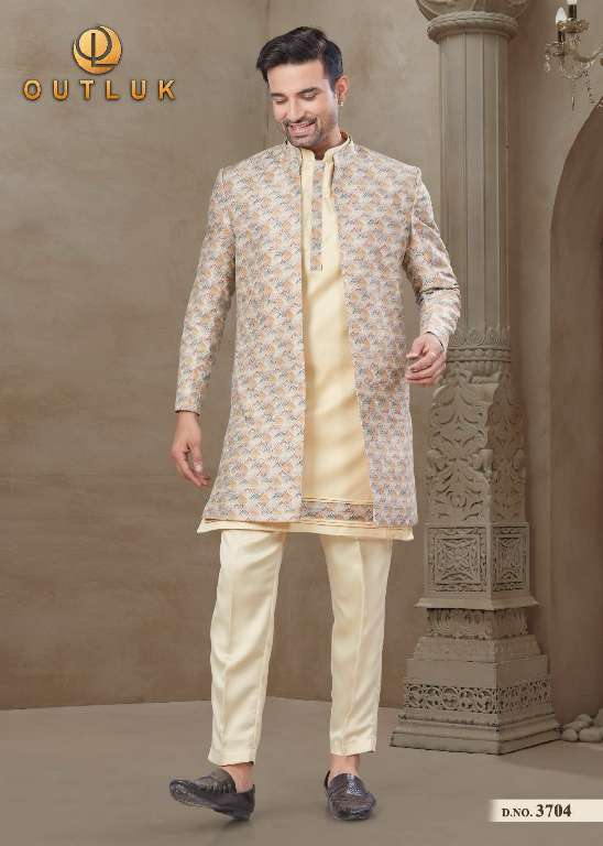 OUTLUK WEDDING COLLECTION VOL-37 WHOLESALE MYSORE SILK AND JACQUARD SILK WITH POSITION PRINT CLASSIC MENS INDO WESTERN