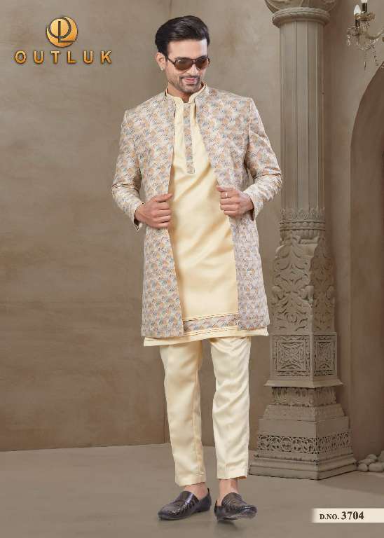 OUTLUK WEDDING COLLECTION VOL-37 WHOLESALE MYSORE SILK AND JACQUARD SILK WITH POSITION PRINT CLASSIC MENS INDO WESTERN
