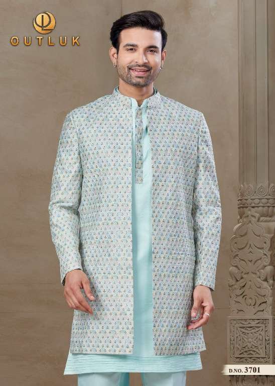 OUTLUK WEDDING COLLECTION VOL-37 WHOLESALE MYSORE SILK AND JACQUARD SILK WITH POSITION PRINT CLASSIC MENS INDO WESTERN