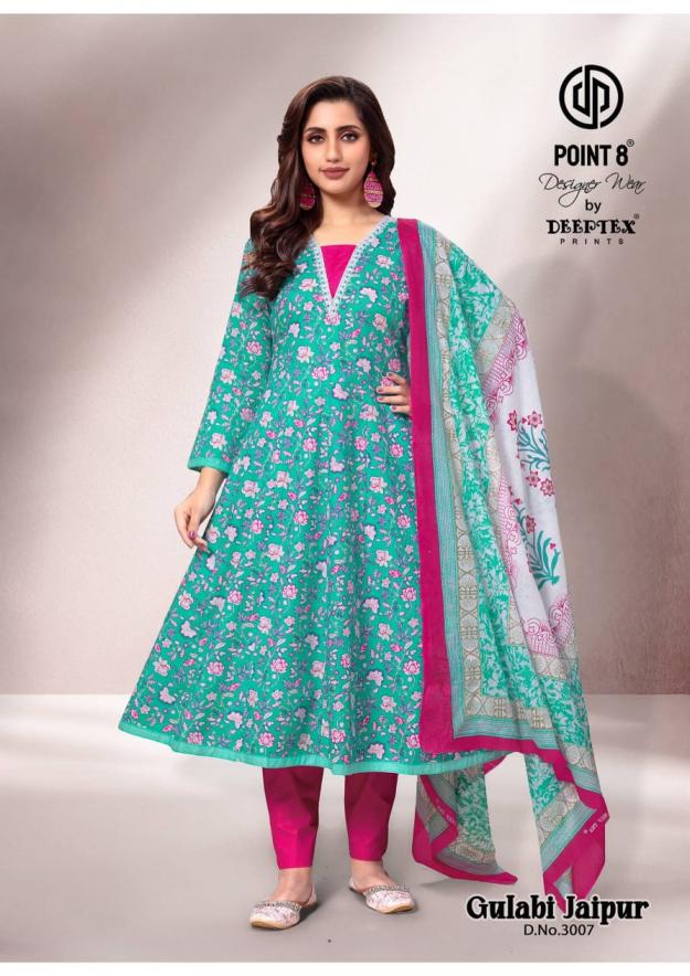 DEEPTEX POINT 8 GULABI JAIPUR VOL 3 READYMADE STYLISH LOOK BIG SIZE ANARKALI 3PCS DRESS