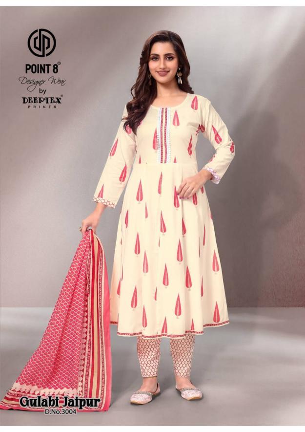 DEEPTEX POINT 8 GULABI JAIPUR VOL 3 READYMADE STYLISH LOOK BIG SIZE ANARKALI 3PCS DRESS