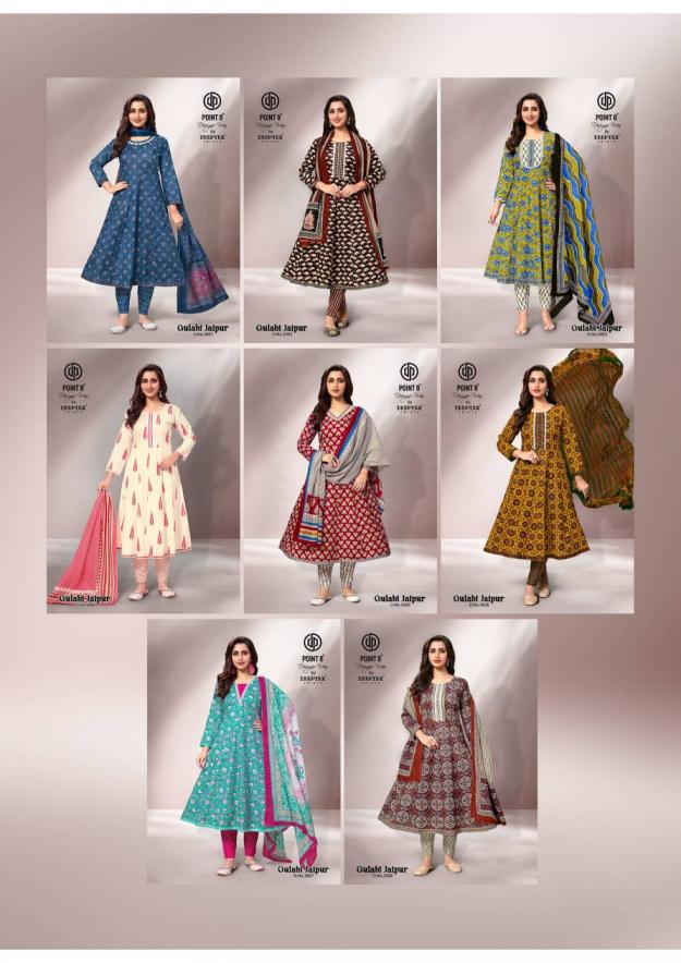 DEEPTEX POINT 8 GULABI JAIPUR VOL 3 READYMADE STYLISH LOOK BIG SIZE ANARKALI 3PCS DRESS