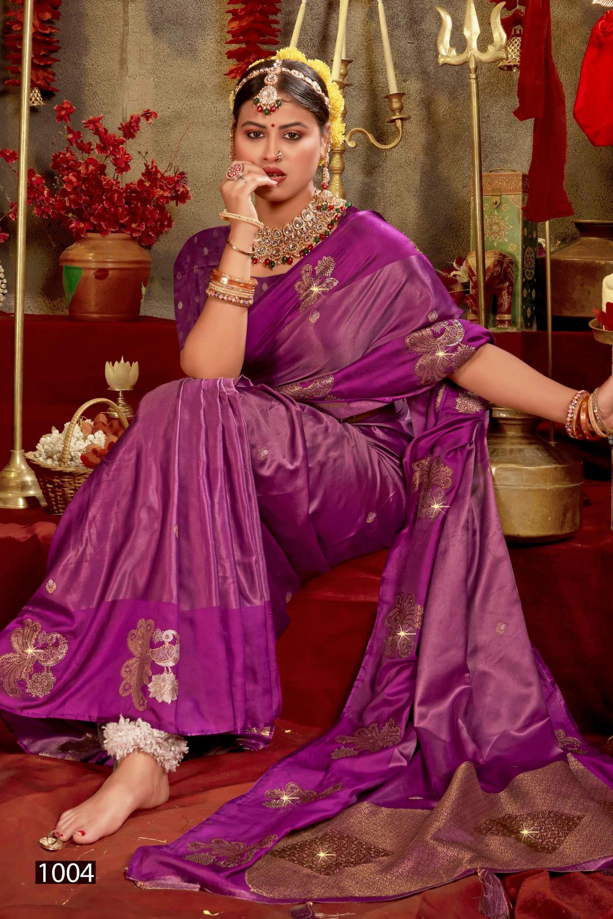 SAROJ KAANYA SHREE SATIN SAROSKI VOL.3 SATIN SILK SAREE