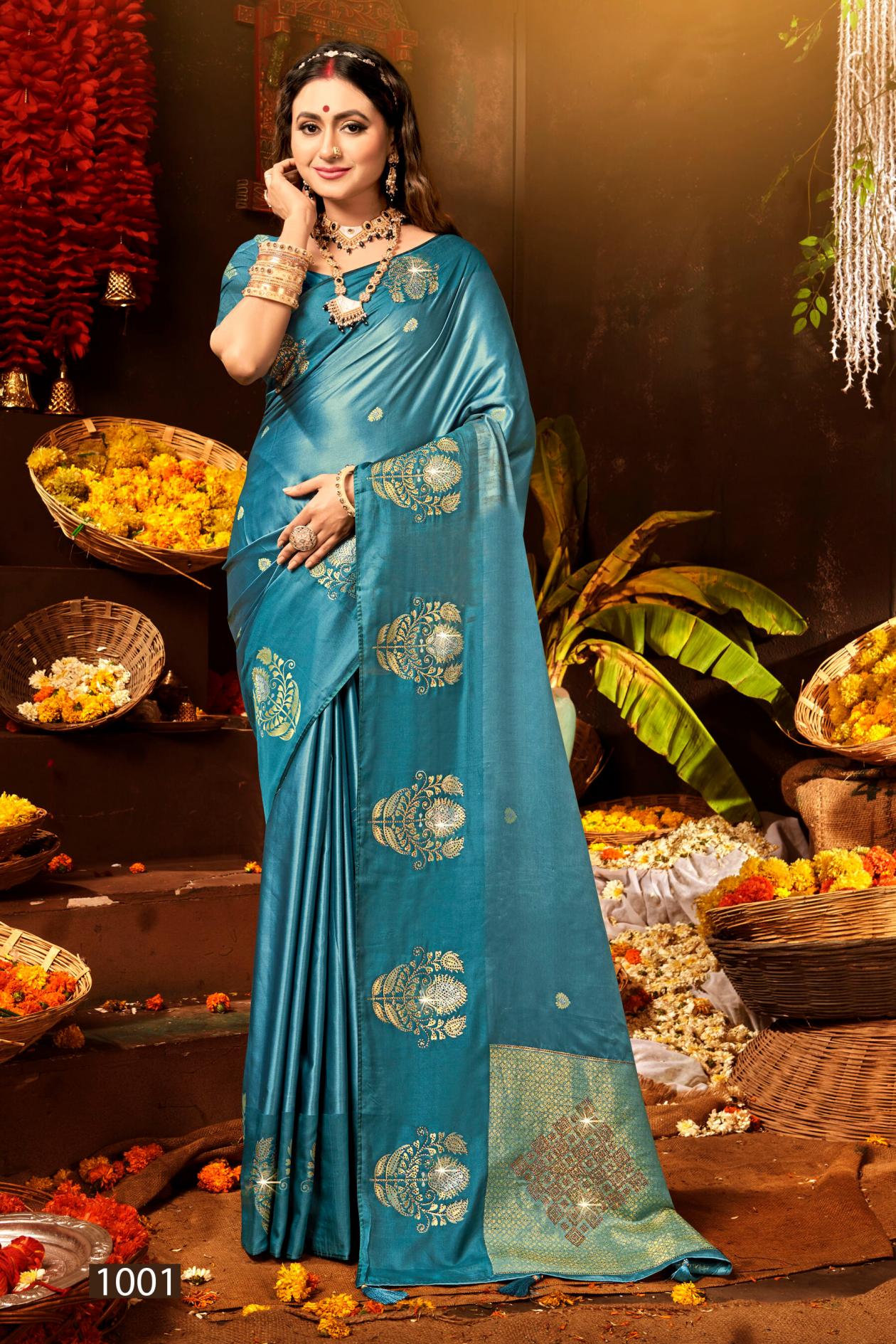 SAROJ KAANYA SHREE SATIN SAROSKI VOL.2 SATIN SILK SAREE