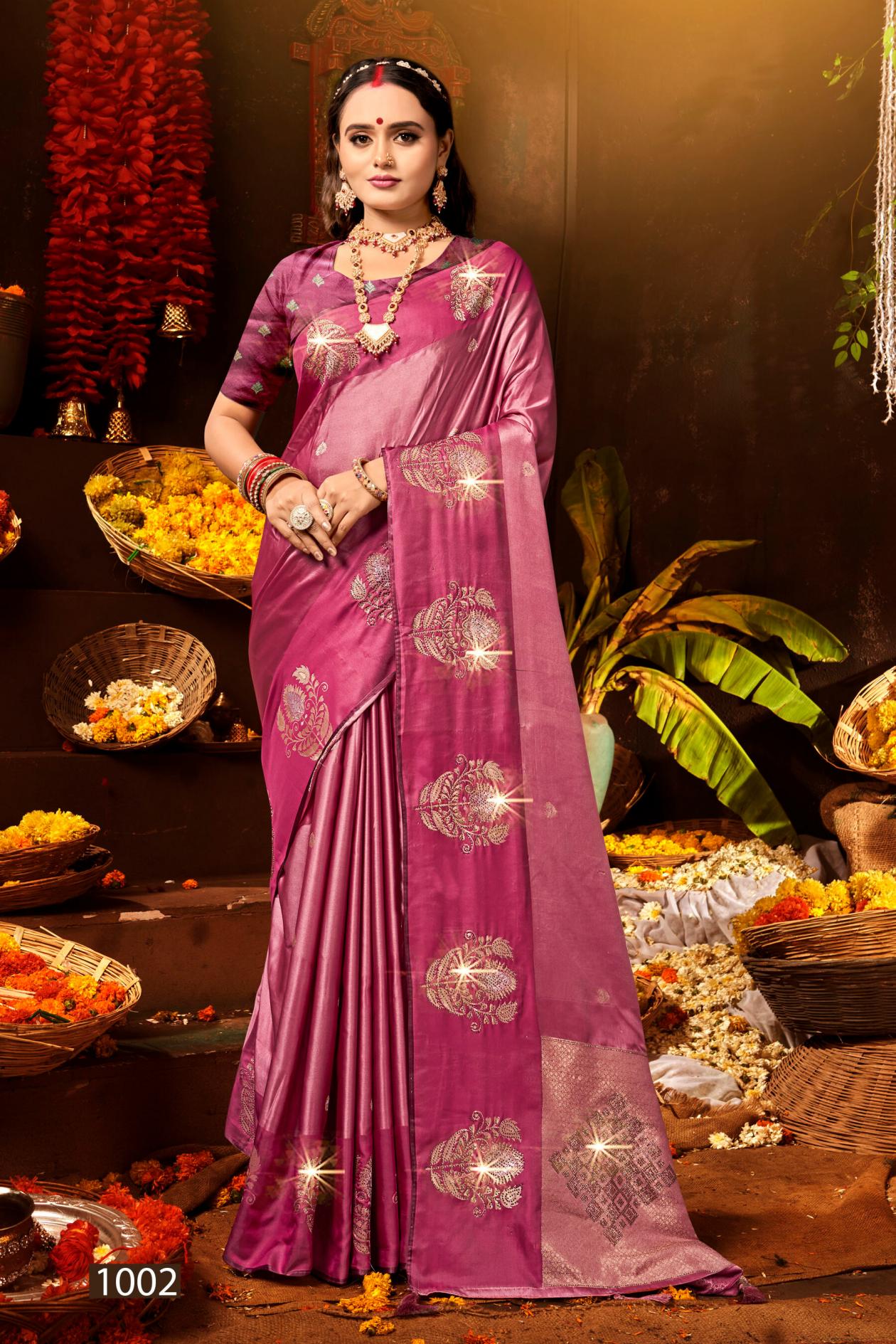 SAROJ KAANYA SHREE SATIN SAROSKI VOL.2 SATIN SILK SAREE