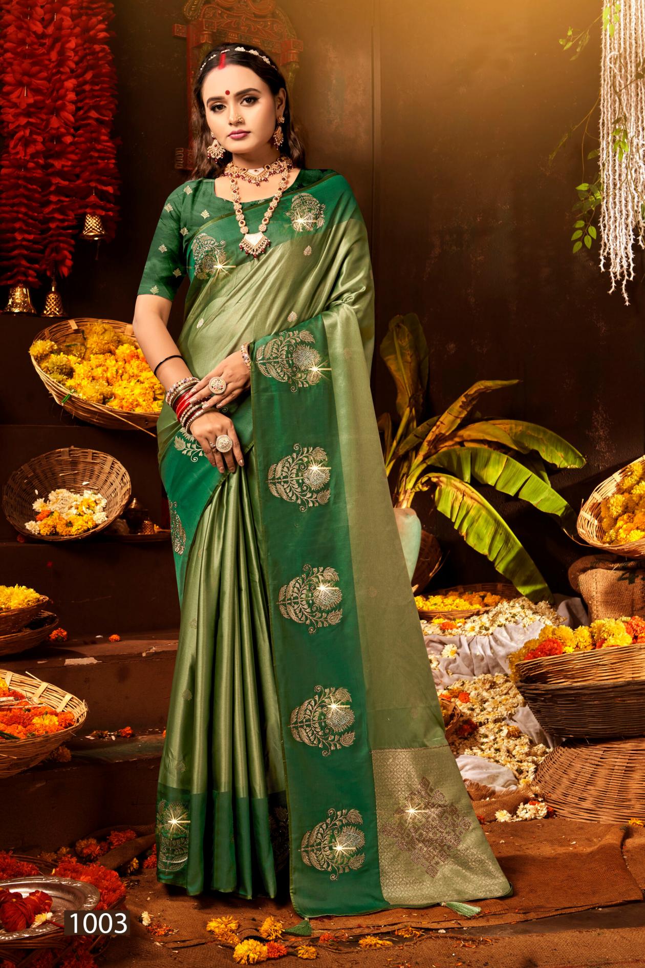 SAROJ KAANYA SHREE SATIN SAROSKI VOL.2 SATIN SILK SAREE