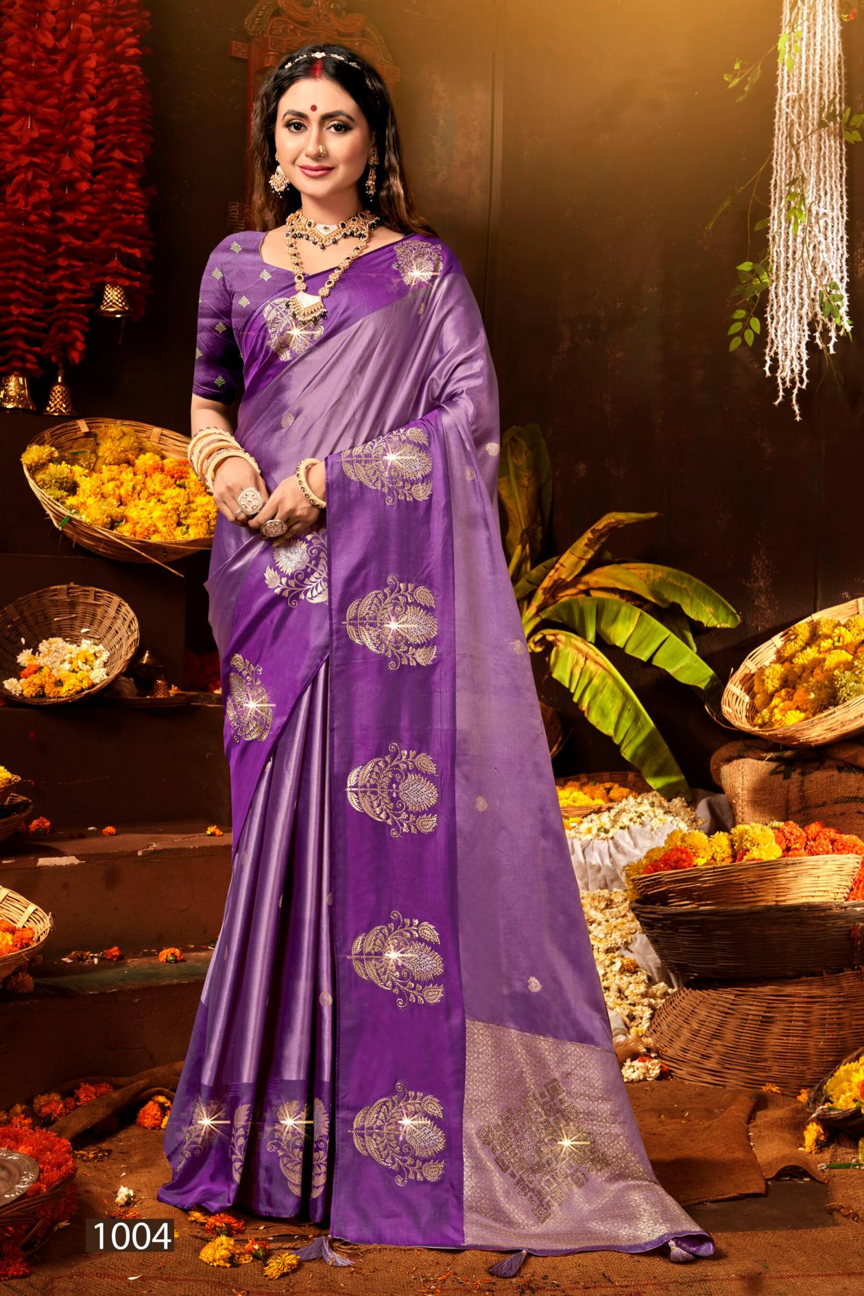SAROJ KAANYA SHREE SATIN SAROSKI VOL.2 SATIN SILK SAREE