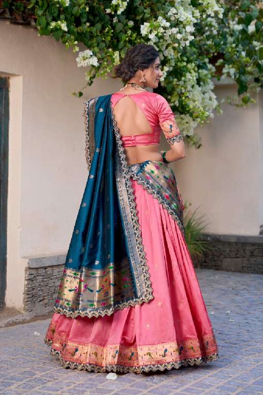 LNB SRIVIDYA WHOLESALE JACQUARD SILK PAITHANI STYLE WEDDING WEAR LEHENGAS