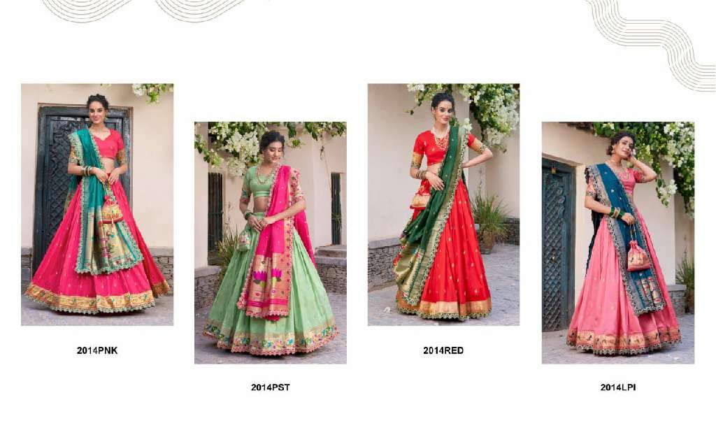 LNB SRIVIDYA WHOLESALE JACQUARD SILK PAITHANI STYLE WEDDING WEAR LEHENGAS