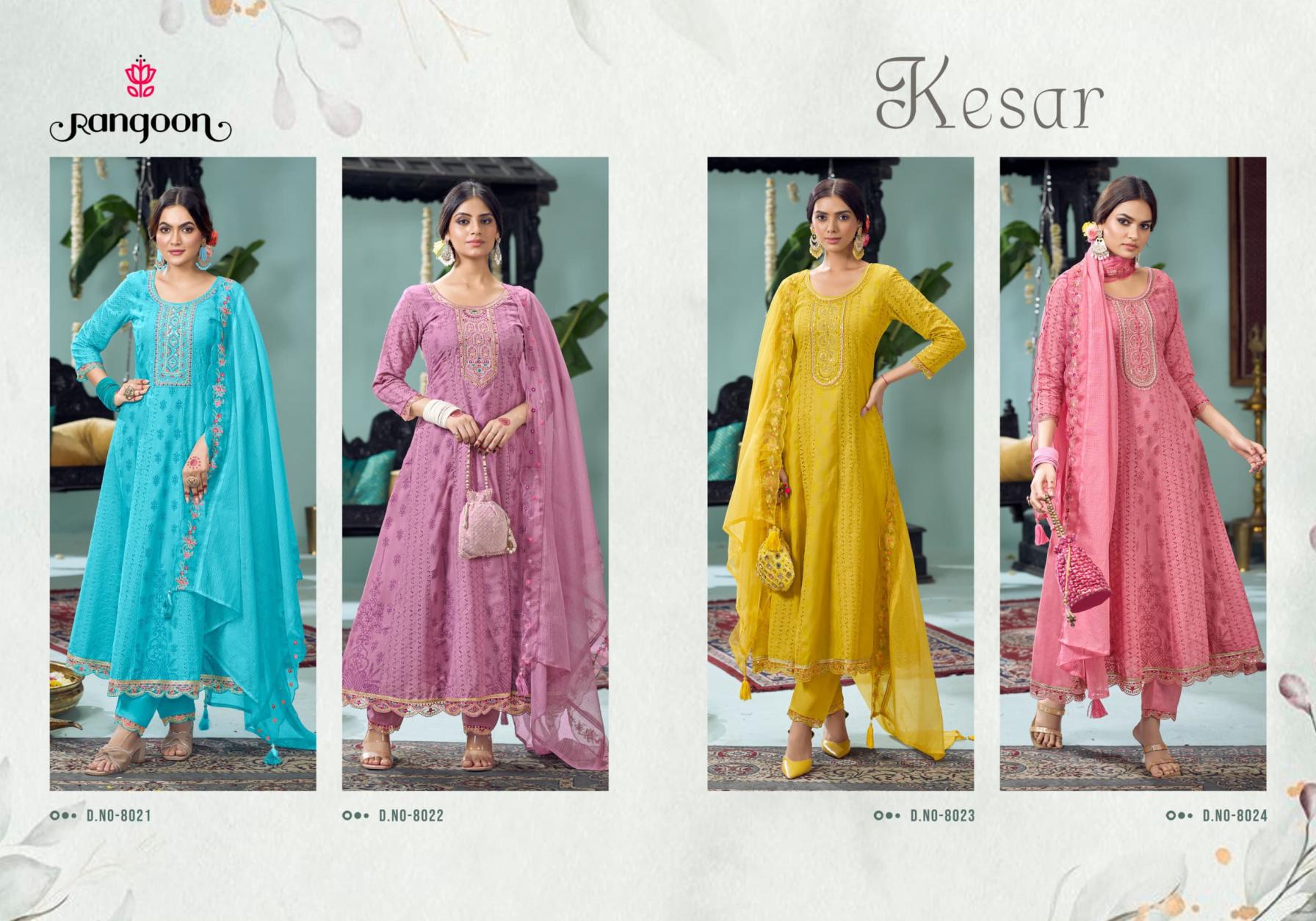RANGOON KESAR COTTON ANARKALI STYLE READYMADE CLASSIC SUIT FOR WOMENS
