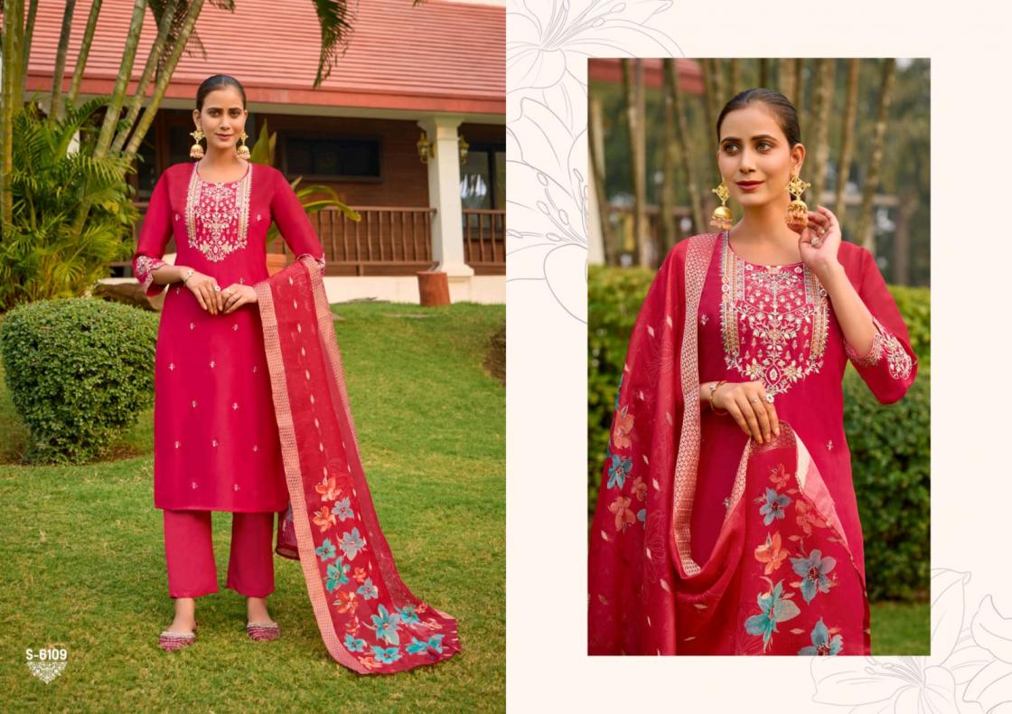 RACHITA BY SBS CHINON SILK SHOP TRENDY READYMADE 3PCS DRESS