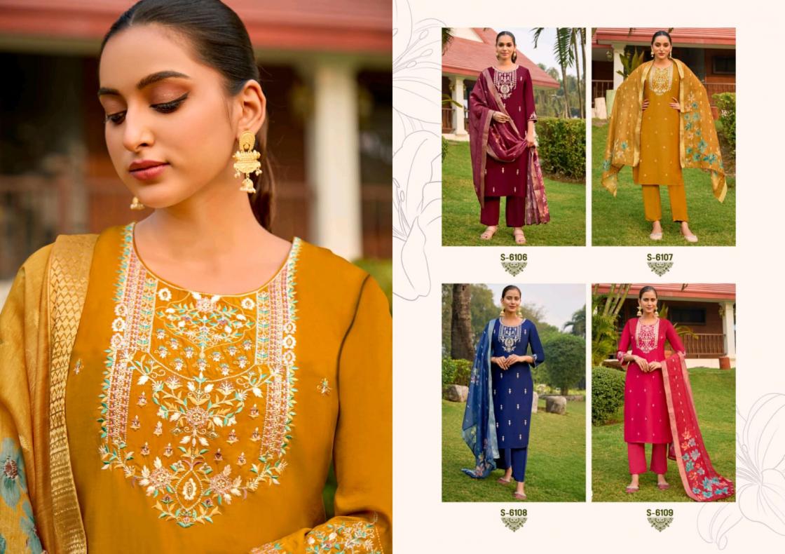 RACHITA BY SBS CHINON SILK SHOP TRENDY READYMADE 3PCS DRESS