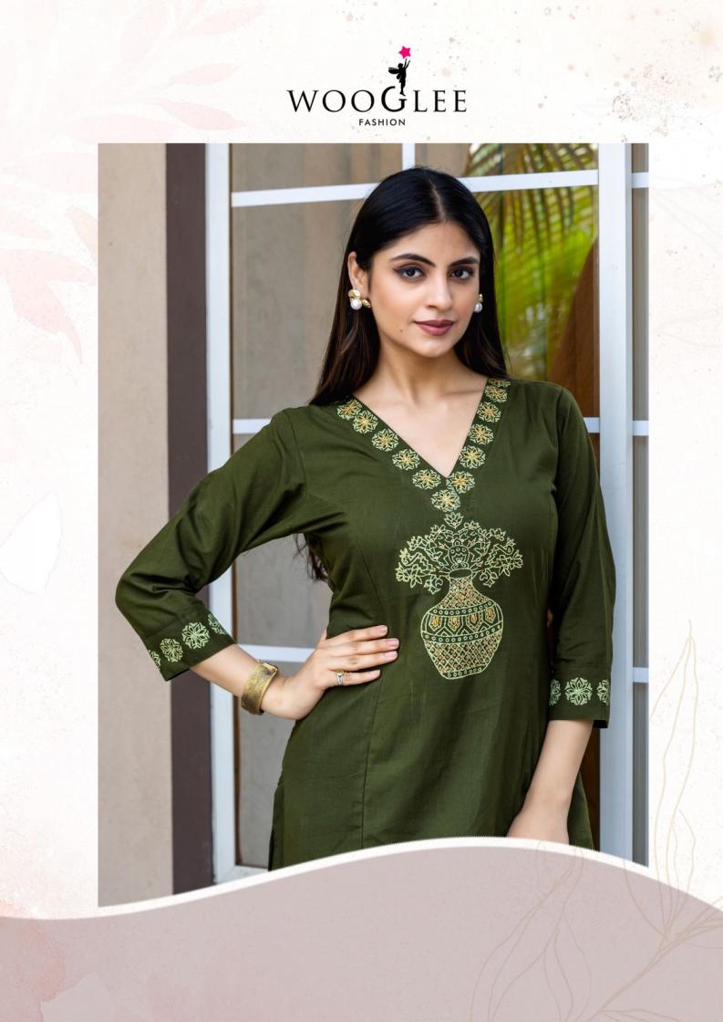 MALVIKA BY WOOGLEE COTTON READYMADE ELEGANCE KURTI WITH PANT