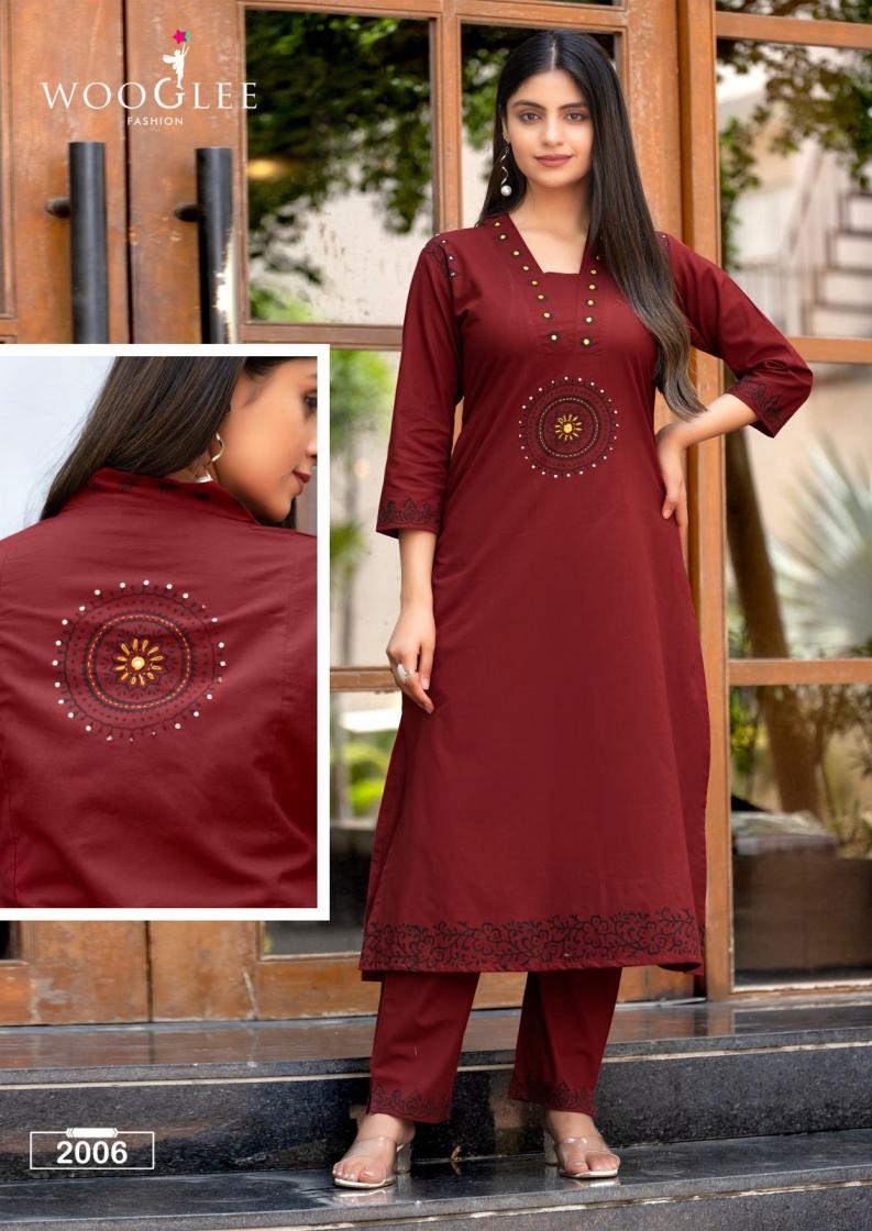 MALVIKA BY WOOGLEE COTTON READYMADE ELEGANCE KURTI WITH PANT