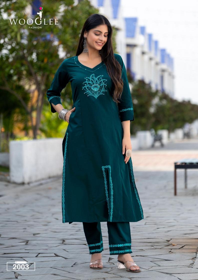 MALVIKA BY WOOGLEE COTTON READYMADE ELEGANCE KURTI WITH PANT