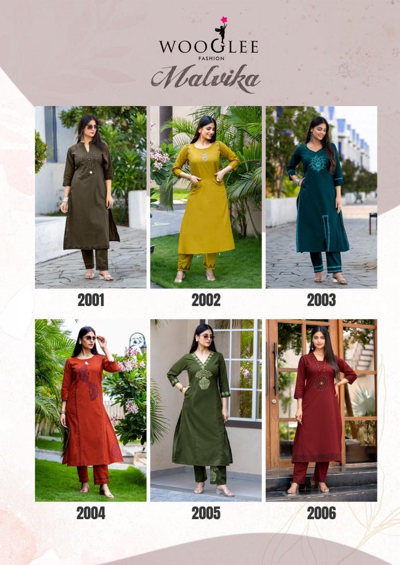 MALVIKA BY WOOGLEE COTTON READYMADE ELEGANCE KURTI WITH PANT