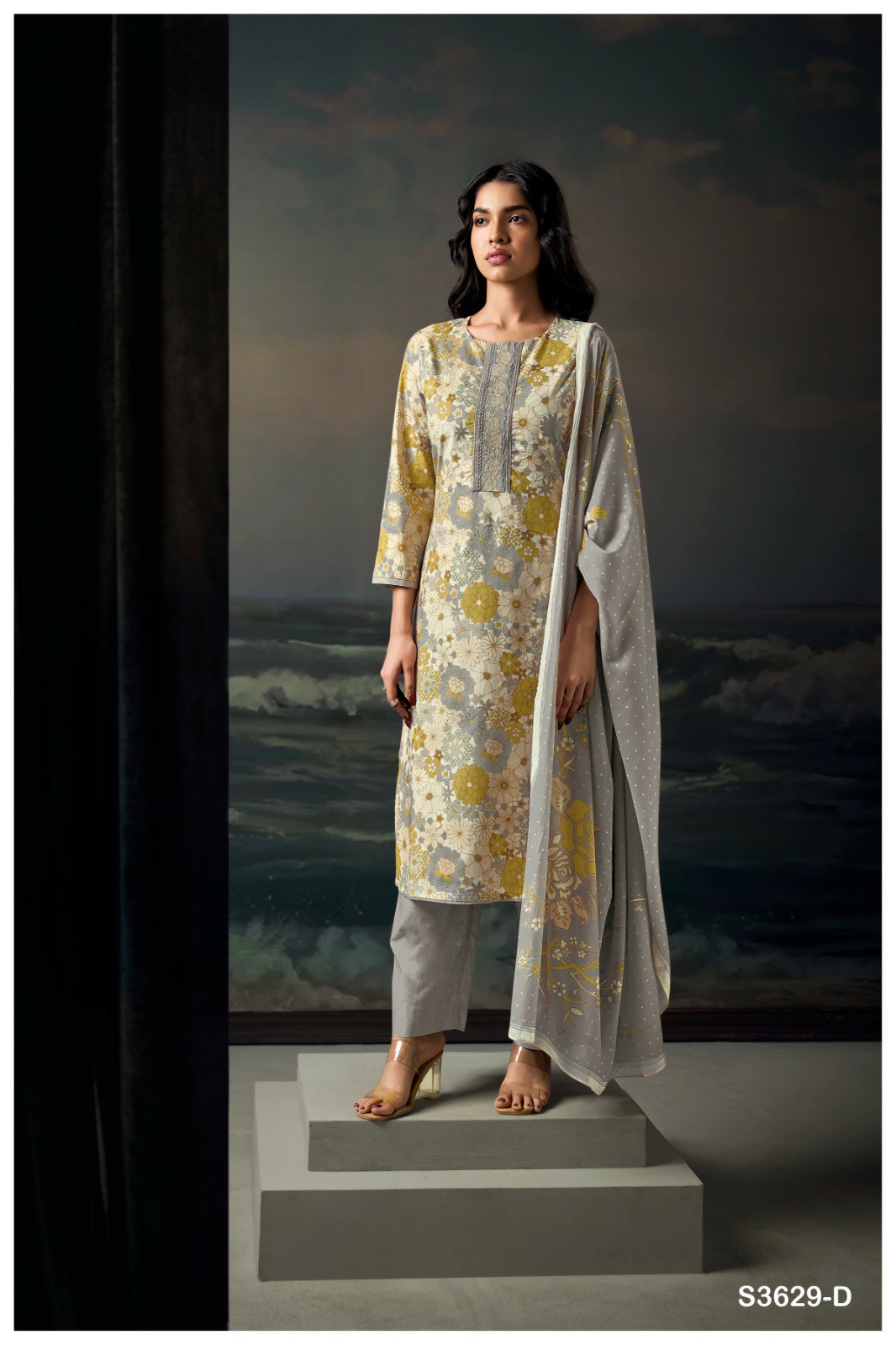 GANGA CHAHANA S3629 WHOLESALE PREMIUM COTTON PRINTED WITH EMBROIDERY DESIGNER SALWAR SUITS
