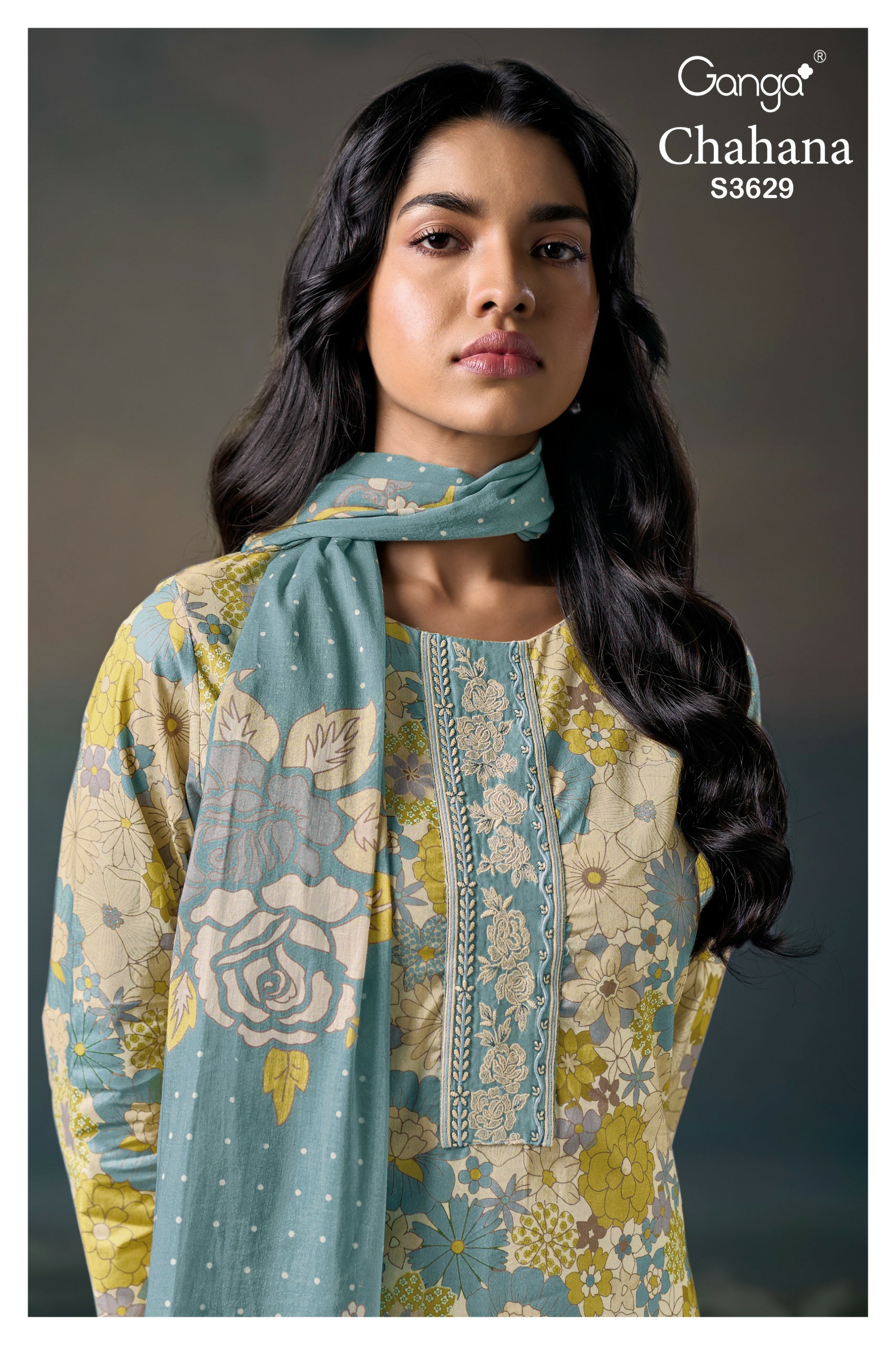 GANGA CHAHANA S3629 WHOLESALE PREMIUM COTTON PRINTED WITH EMBROIDERY DESIGNER SALWAR SUITS