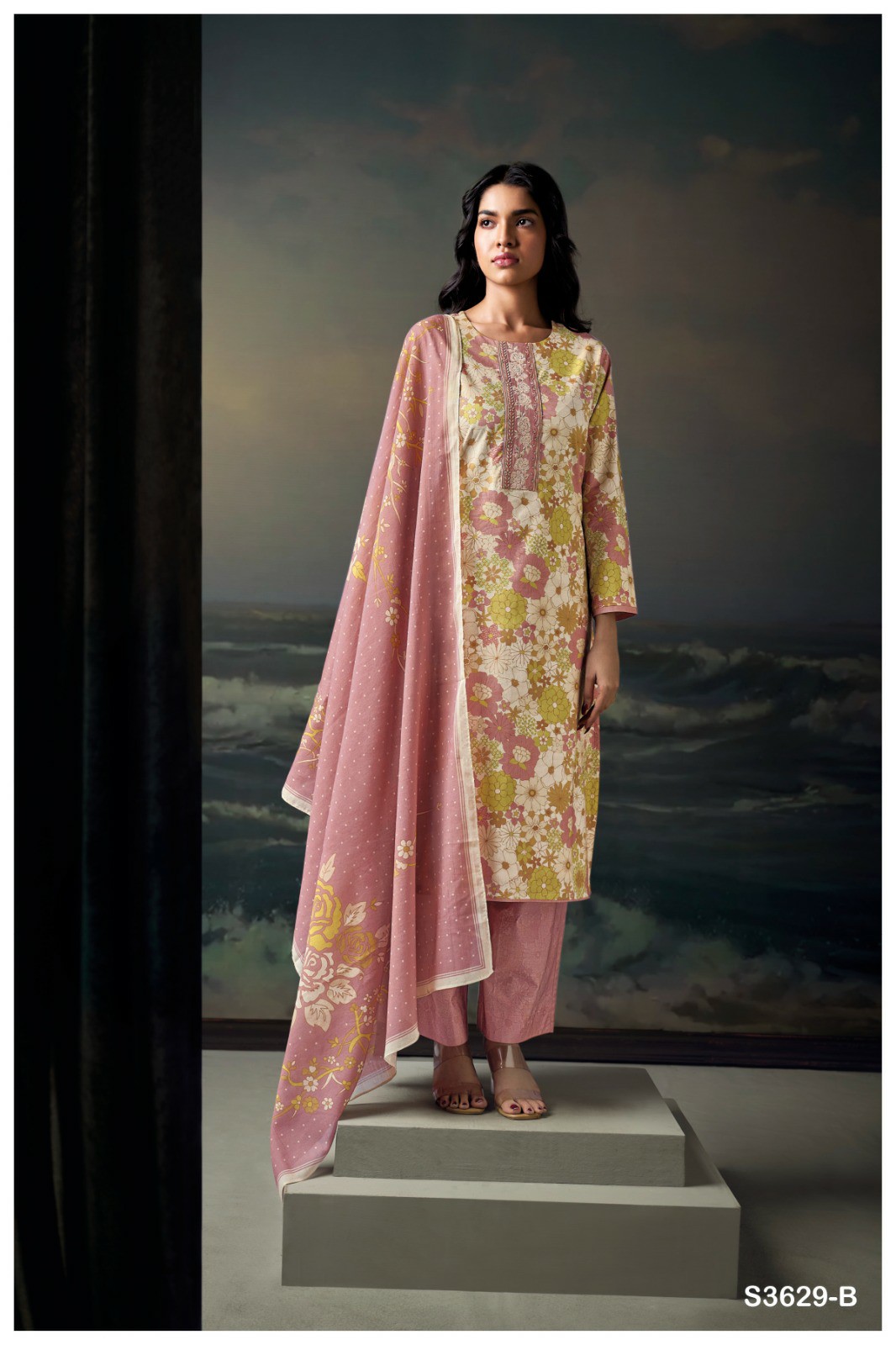 GANGA CHAHANA S3629 WHOLESALE PREMIUM COTTON PRINTED WITH EMBROIDERY DESIGNER SALWAR SUITS