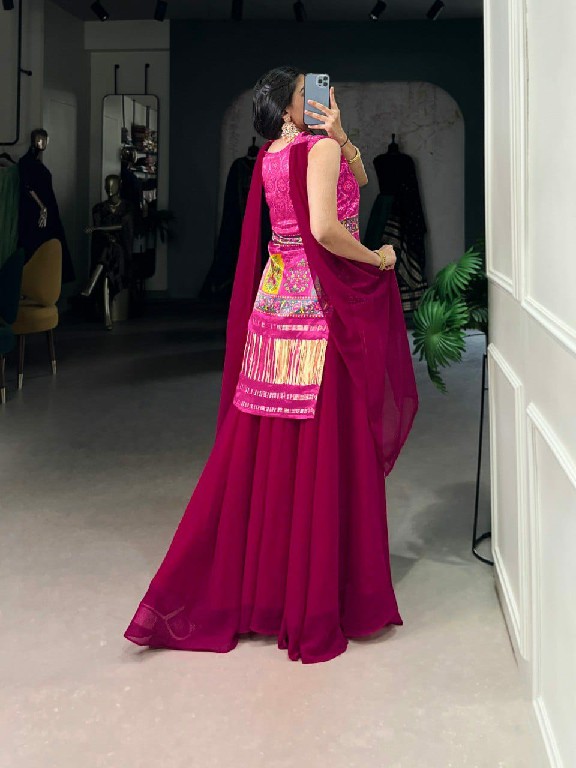 LNB 3012 COLOUR WHOLESALE GAJI SILK PRINTED WITH HANDOWORK FANCY TOP WITH PLAZOO AND DUPATTA