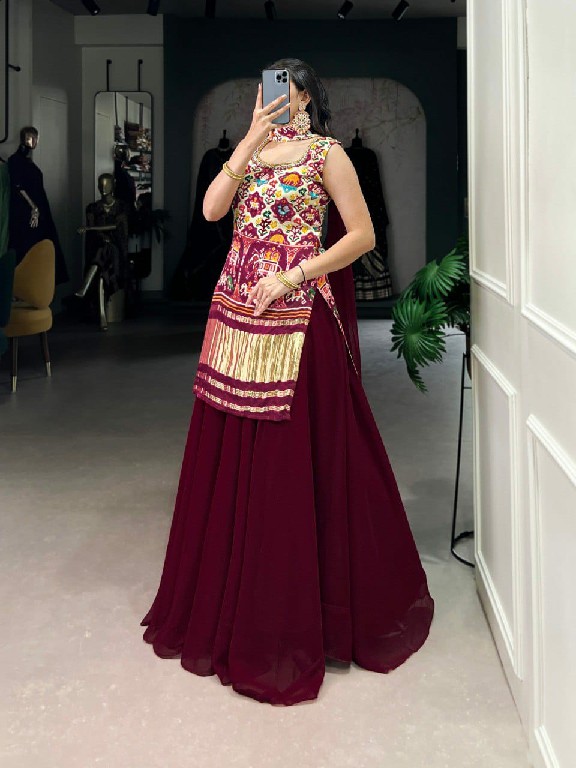 LNB 3012 COLOUR WHOLESALE GAJI SILK PRINTED WITH HANDOWORK FANCY TOP WITH PLAZOO AND DUPATTA